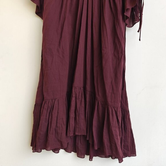 Loup Charmant Purple Flowy Dress Size Small Deep V Front Open Back - Picture 5 of 14